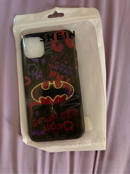 SHEIN Other - SHEIN Black Batman Graphic iPhone 11 Case with Yellow & Red Accents